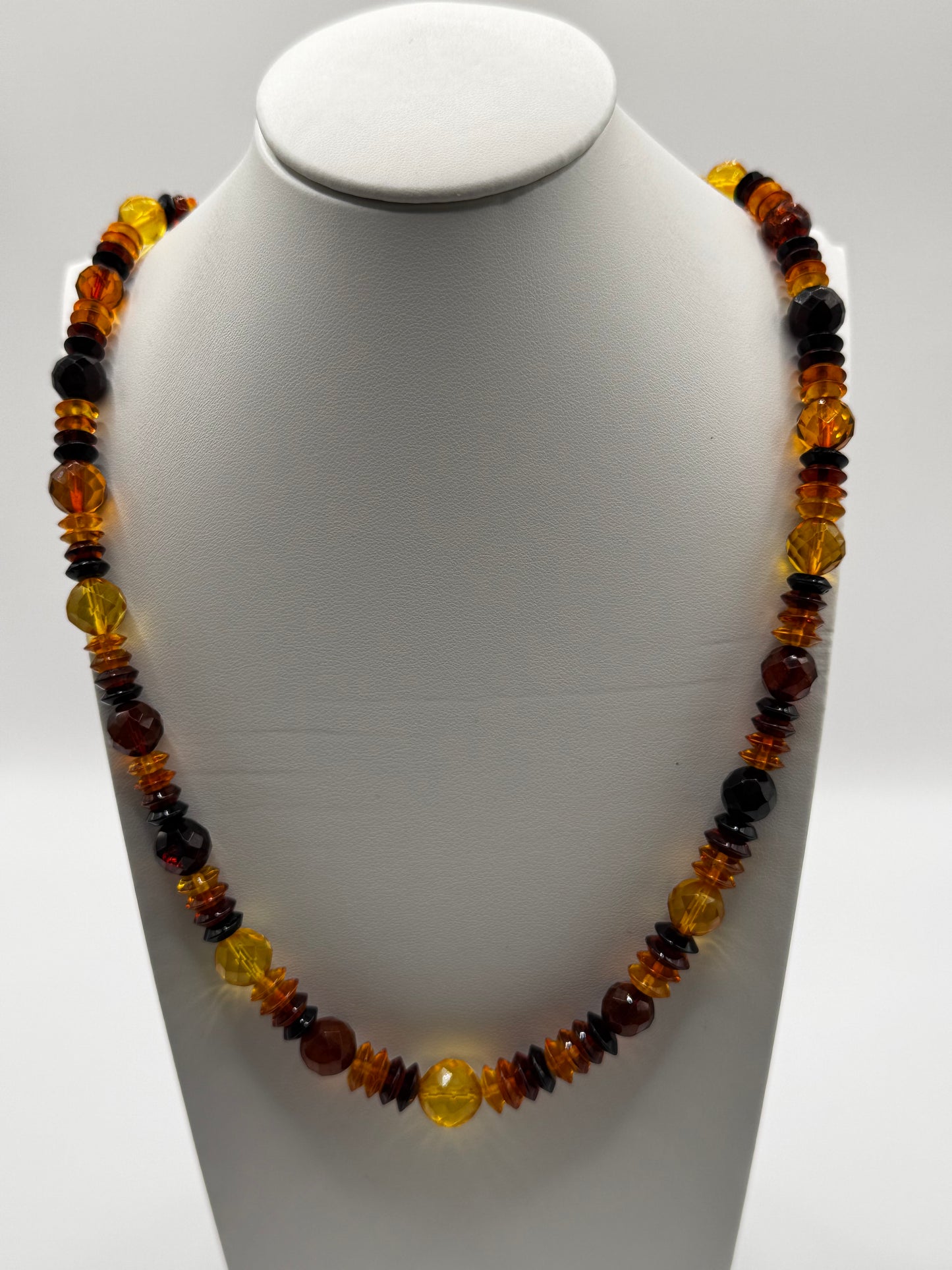 Amber Adults Polish Faceted Necklace