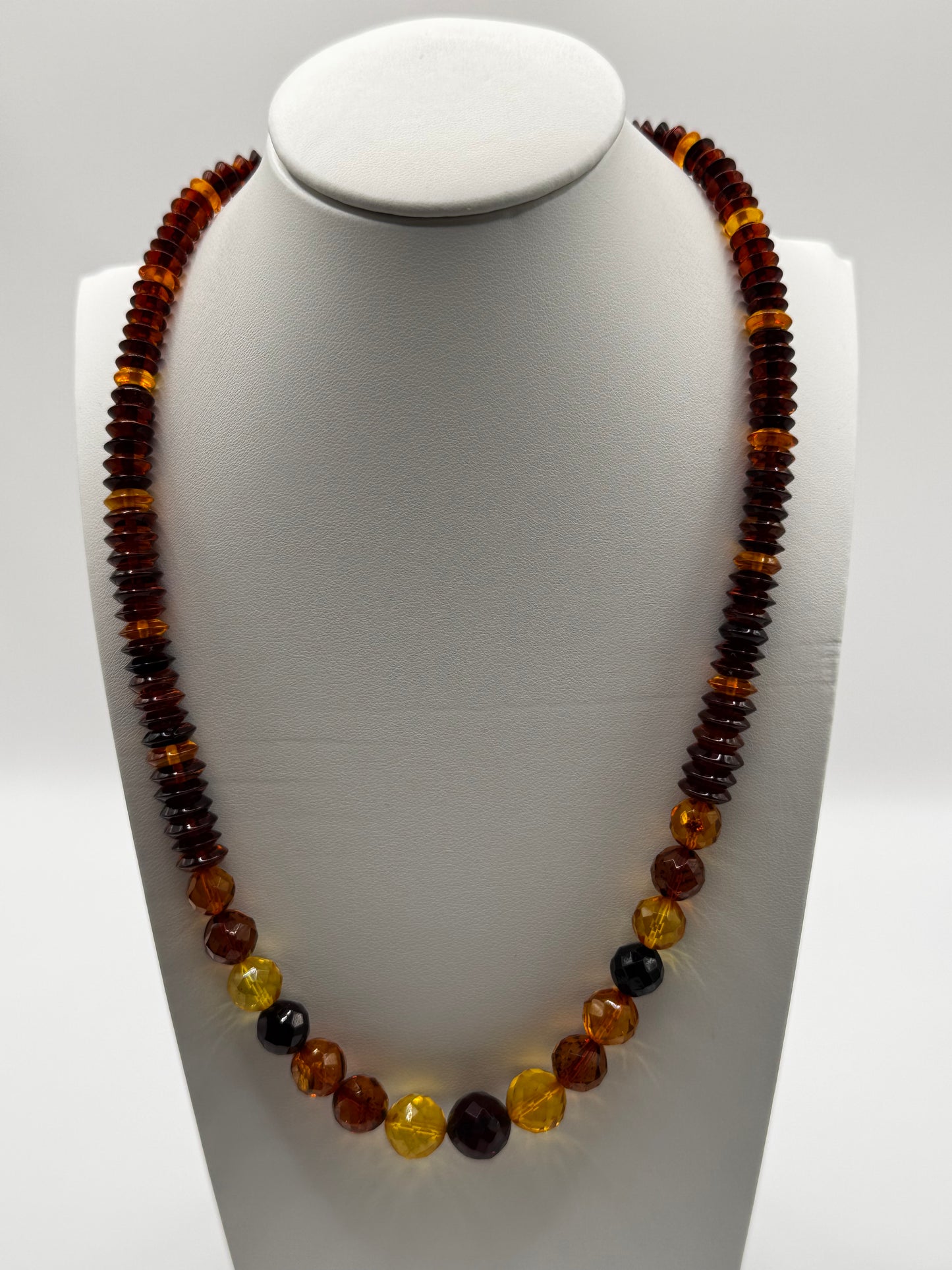Amber Adults Polish Faceted Necklace