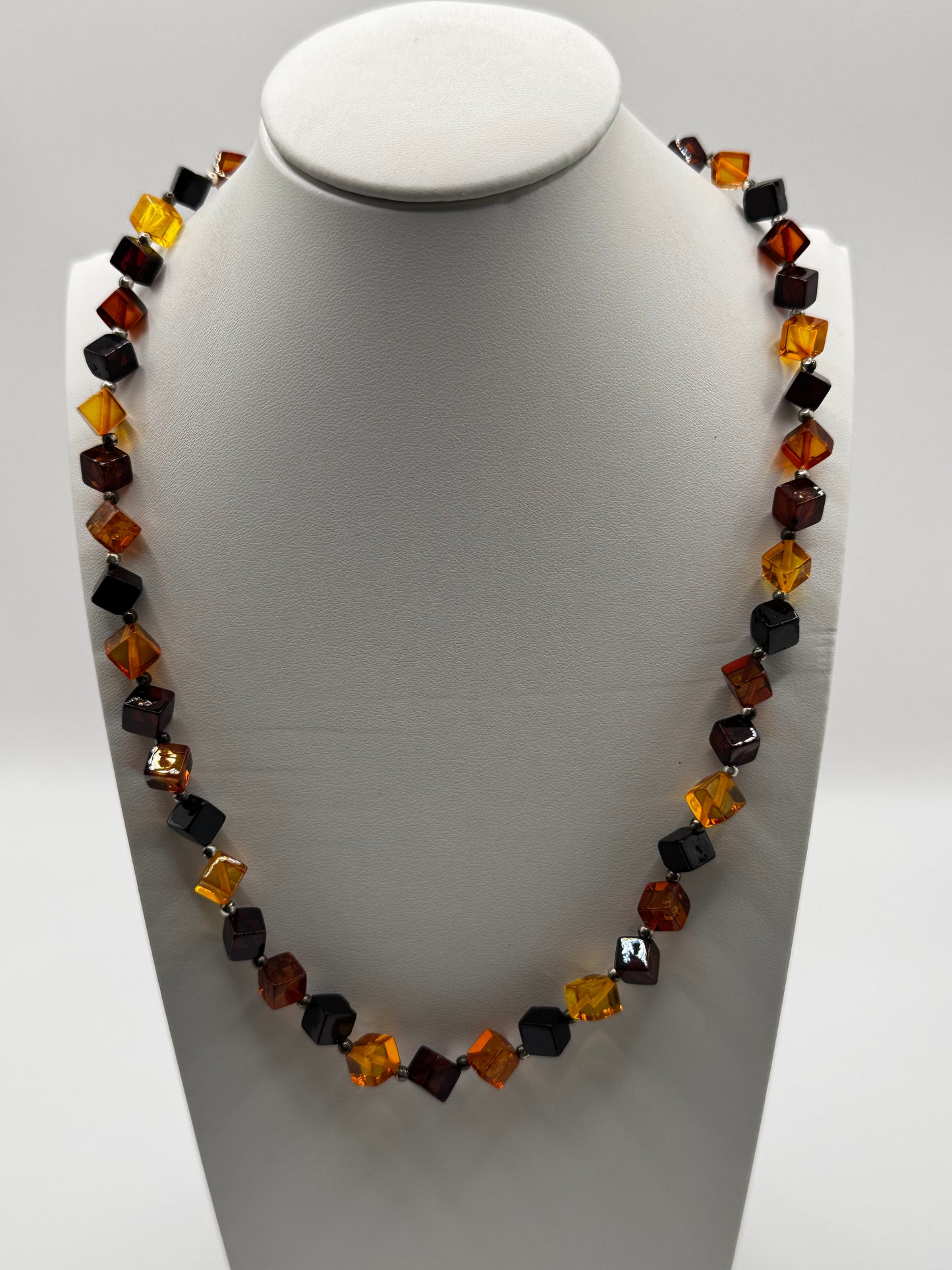 Amber Adults Polish Cube Necklace
