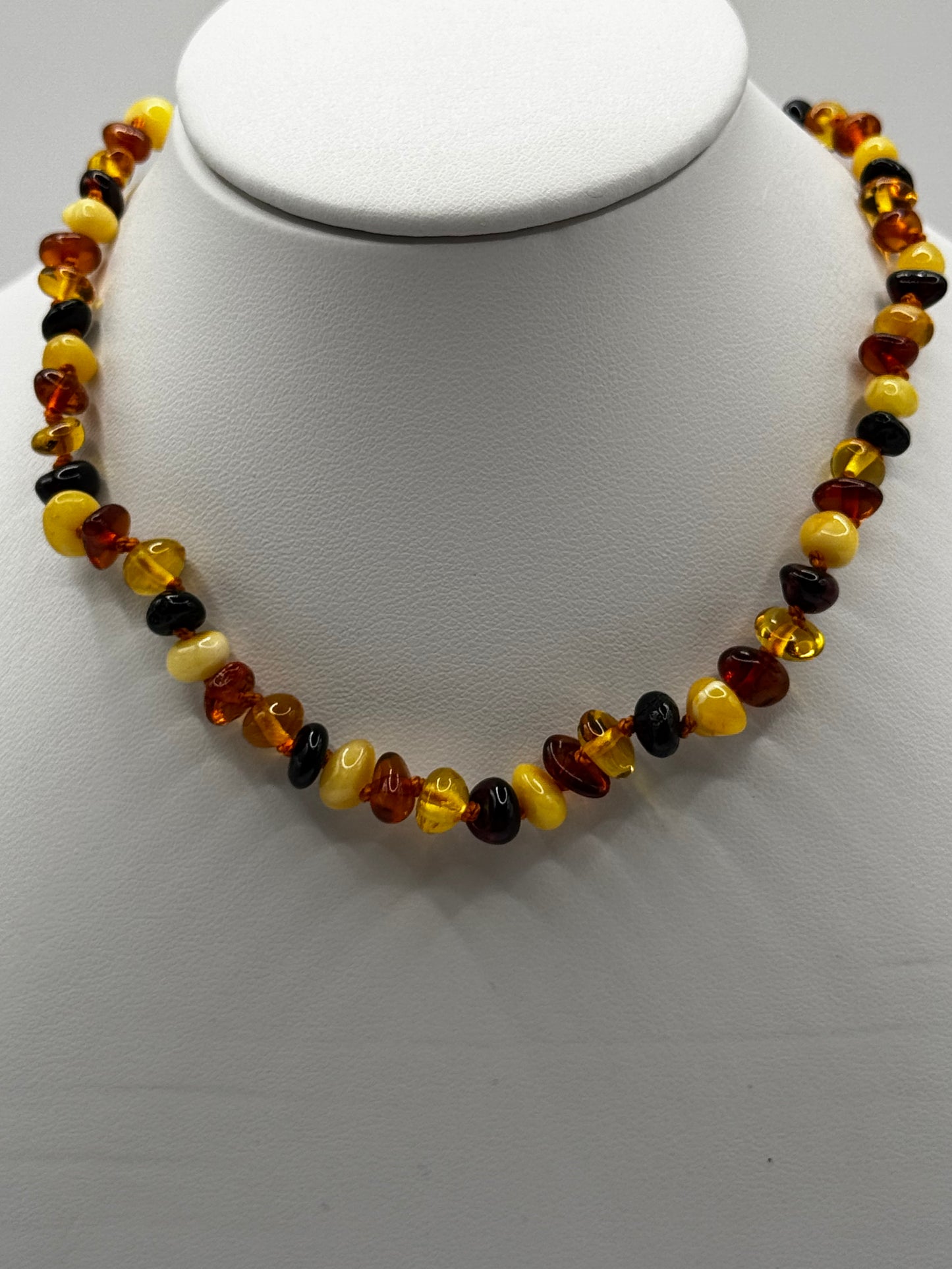 Amber Baby Polish Multi Half-Baroque Necklace
