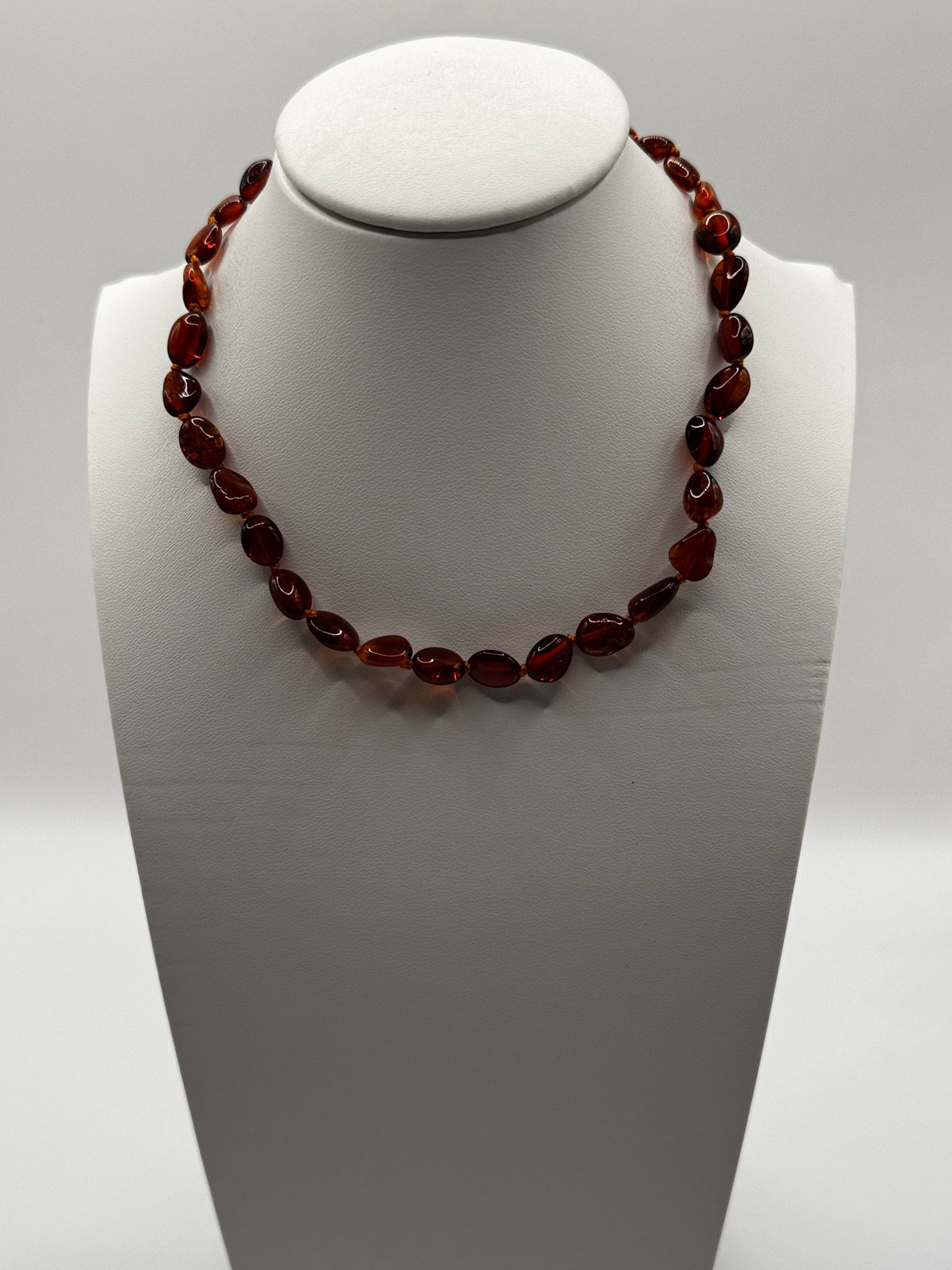 Amber Baby Polish Cognac Bean Necklace