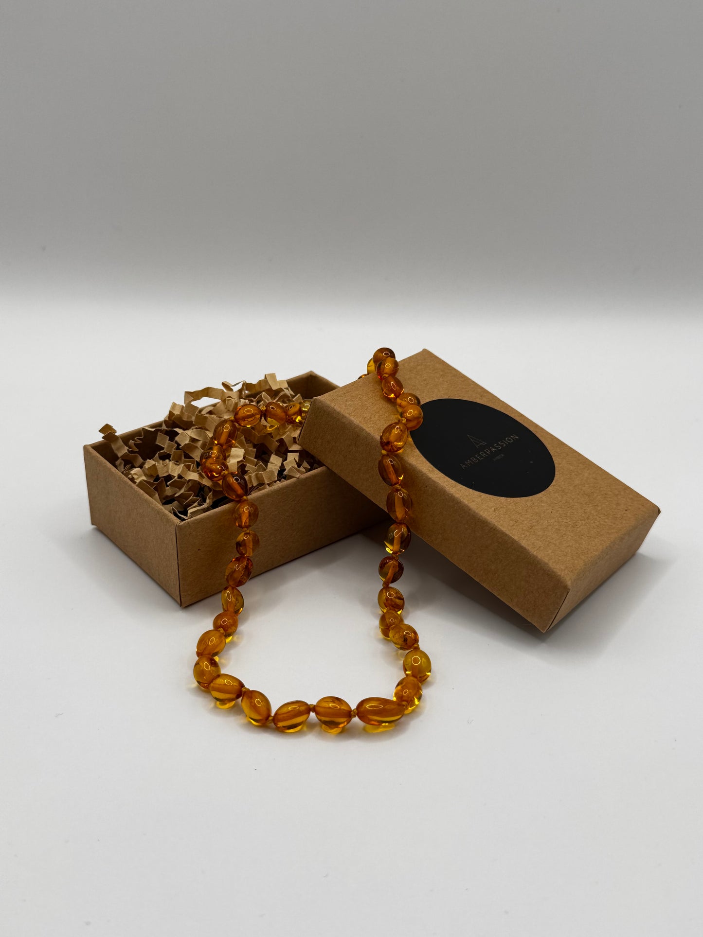 Amber Baby Polish Honey Bean Necklace