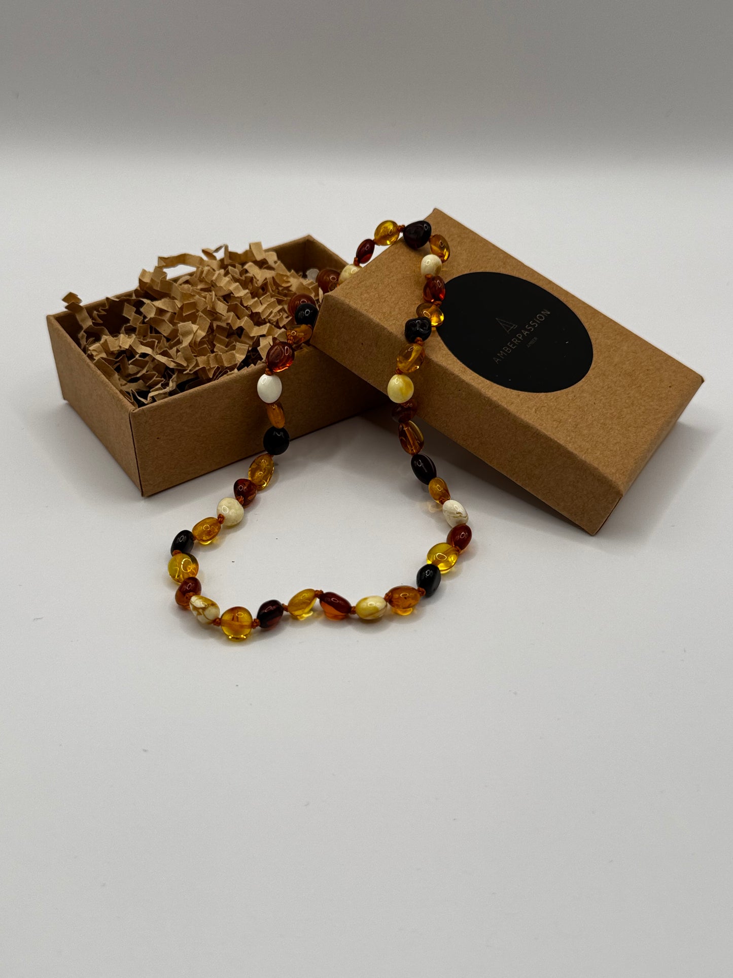Amber Baby Polish Multi Bean Necklace