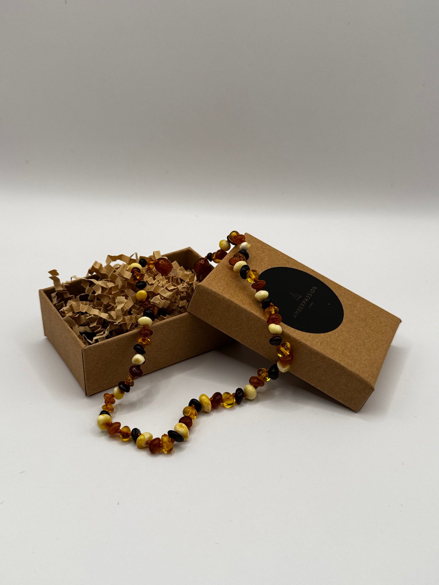 Amber Baby Polish Multi Half-Baroque Necklace