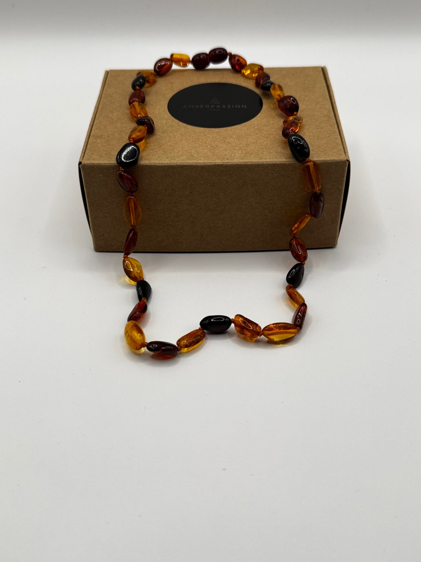 Amber Adults Polish Bean Necklace