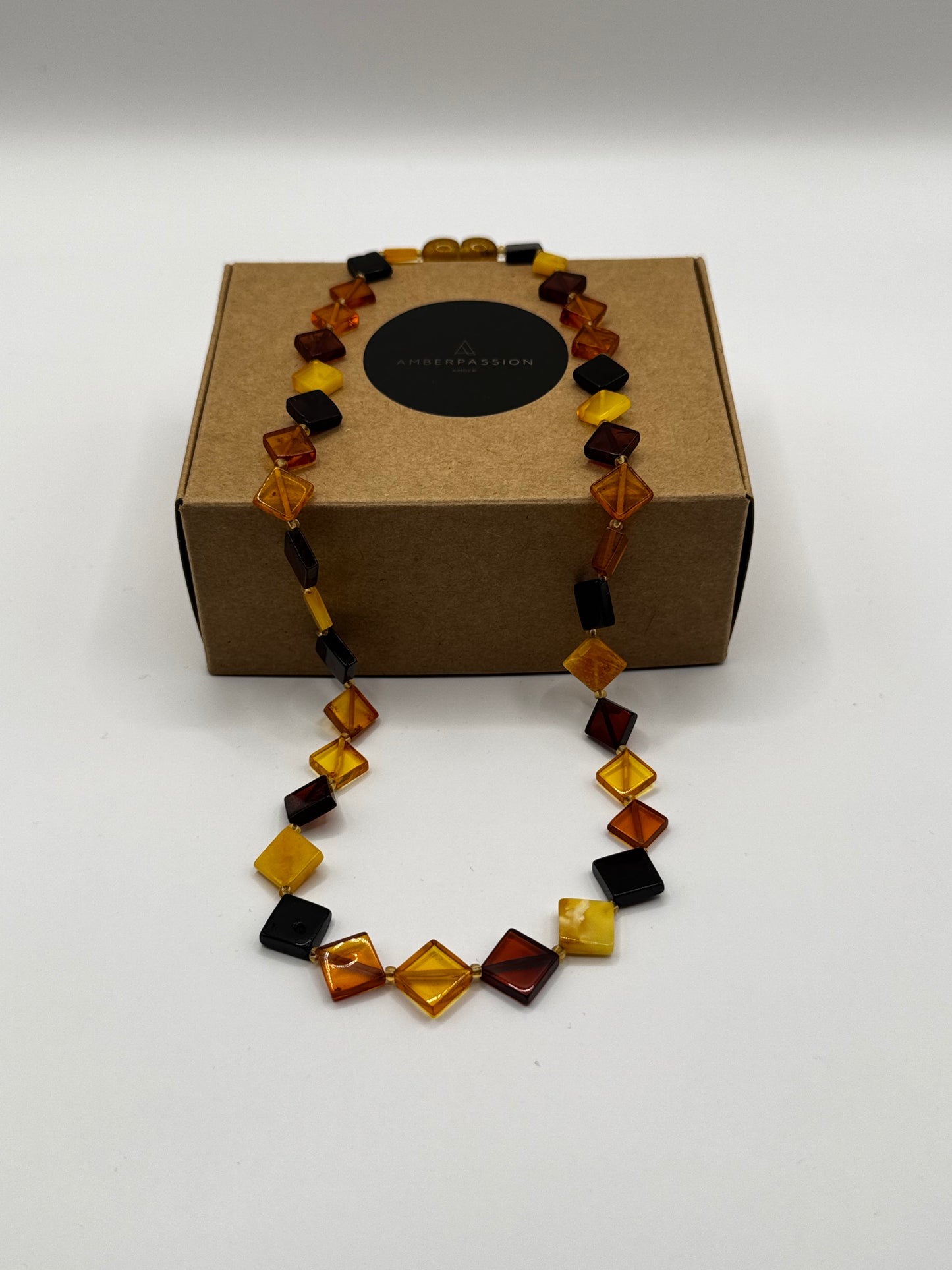Amber Adults Polish Multi Square Necklace