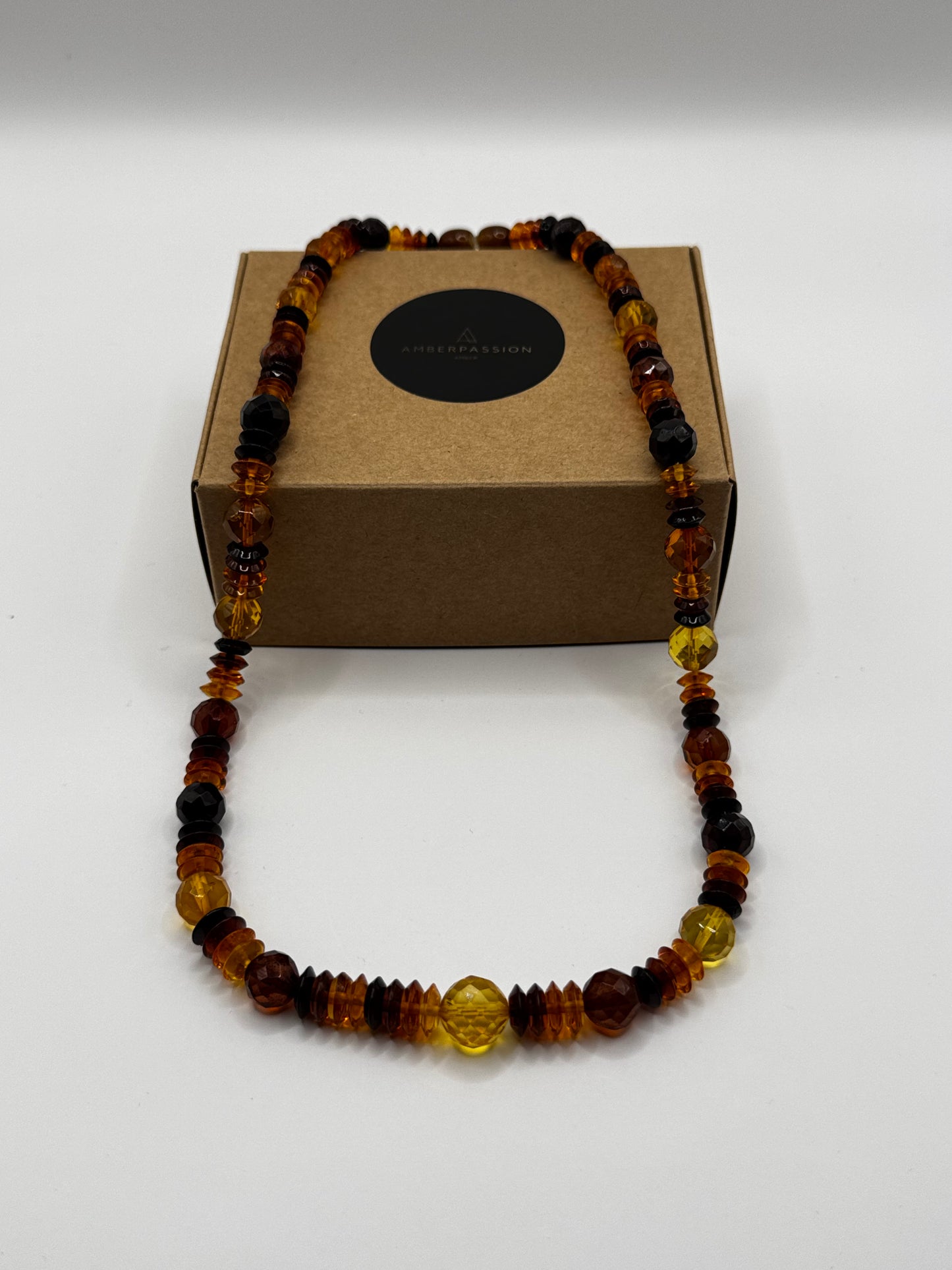 Amber Adults Polish Faceted Necklace