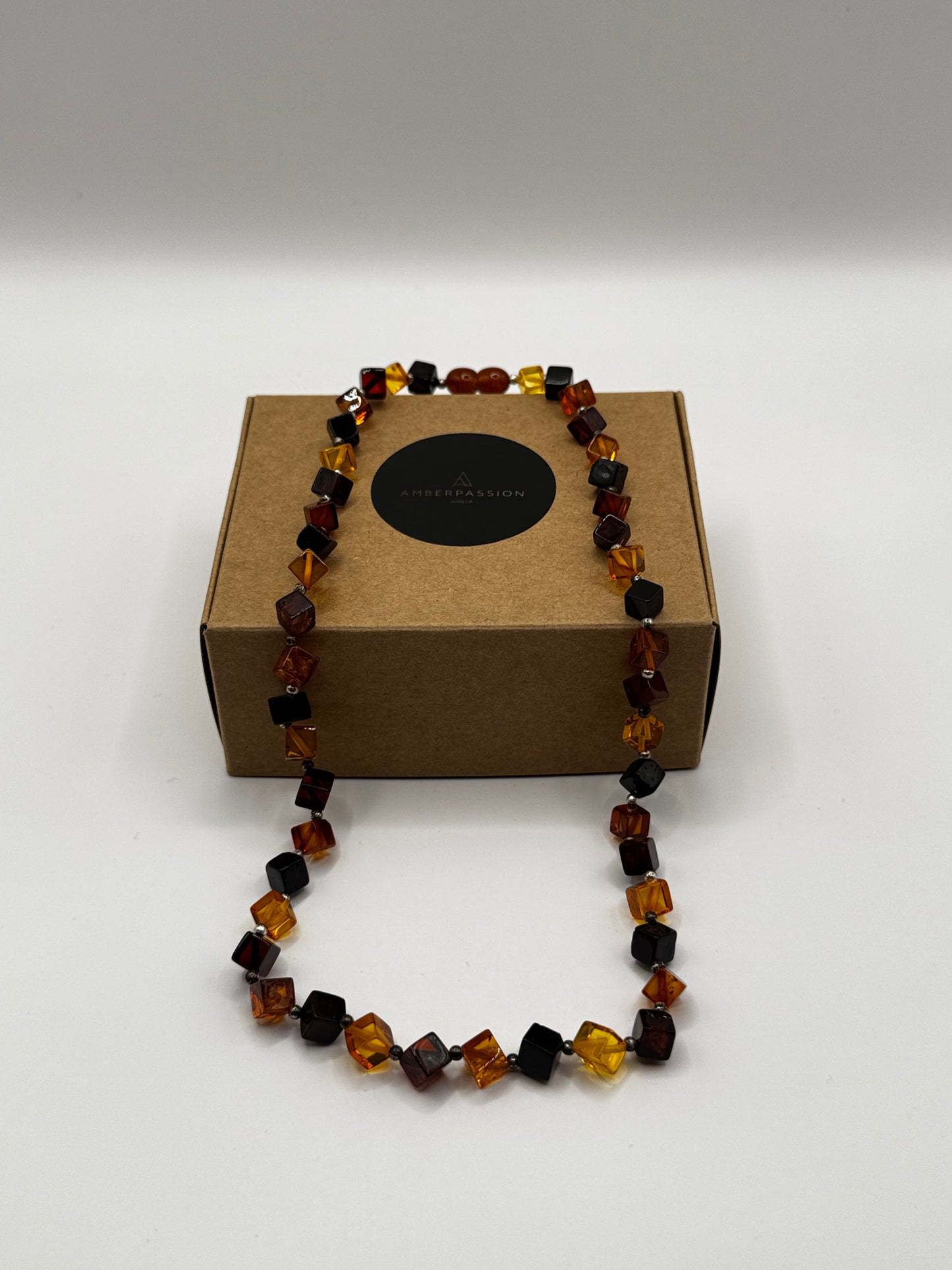 Amber Adults Polish Cube Necklace