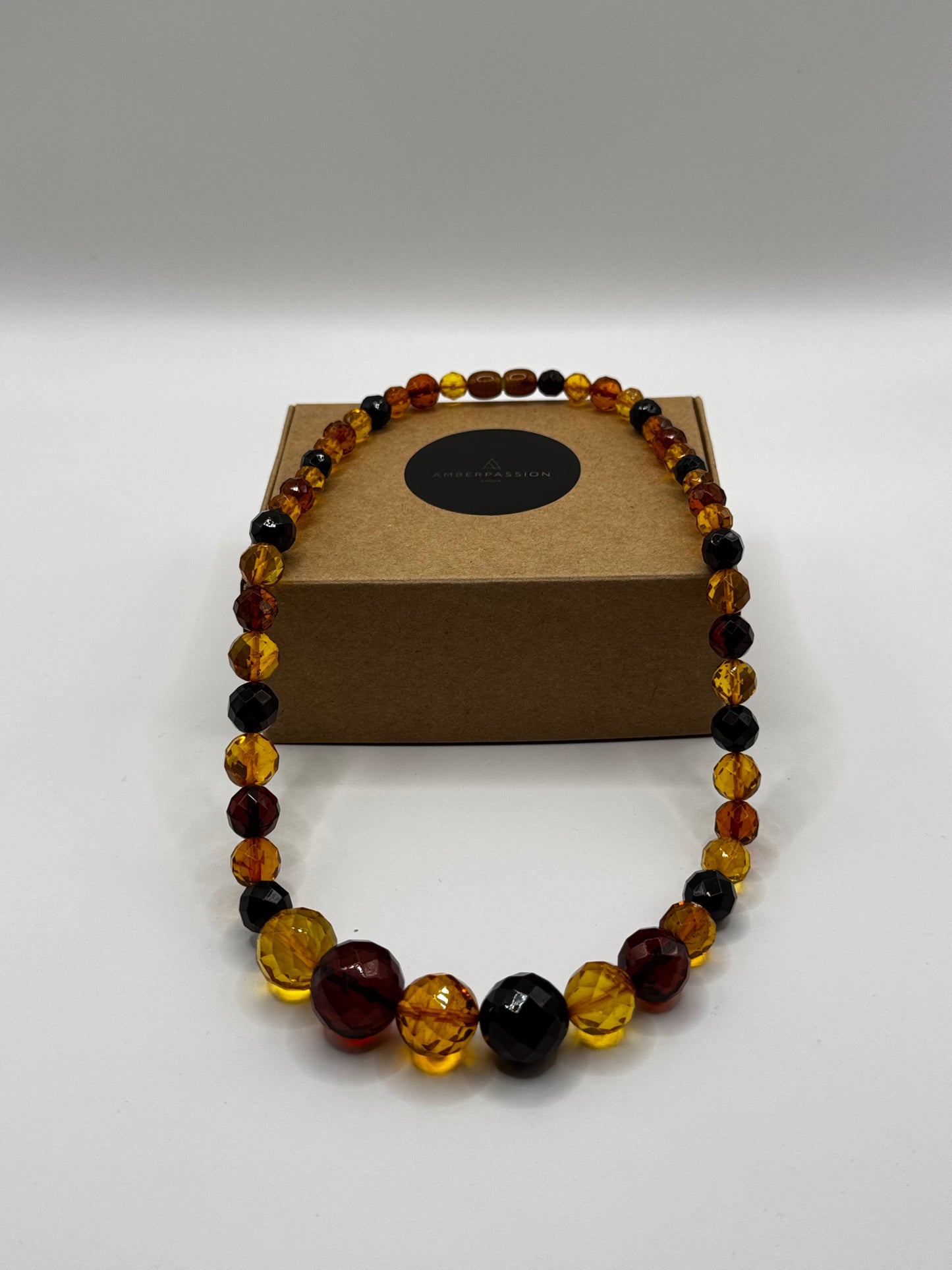 Amber Adults Polish Cherry/Honey/Cognac Faceted Necklace