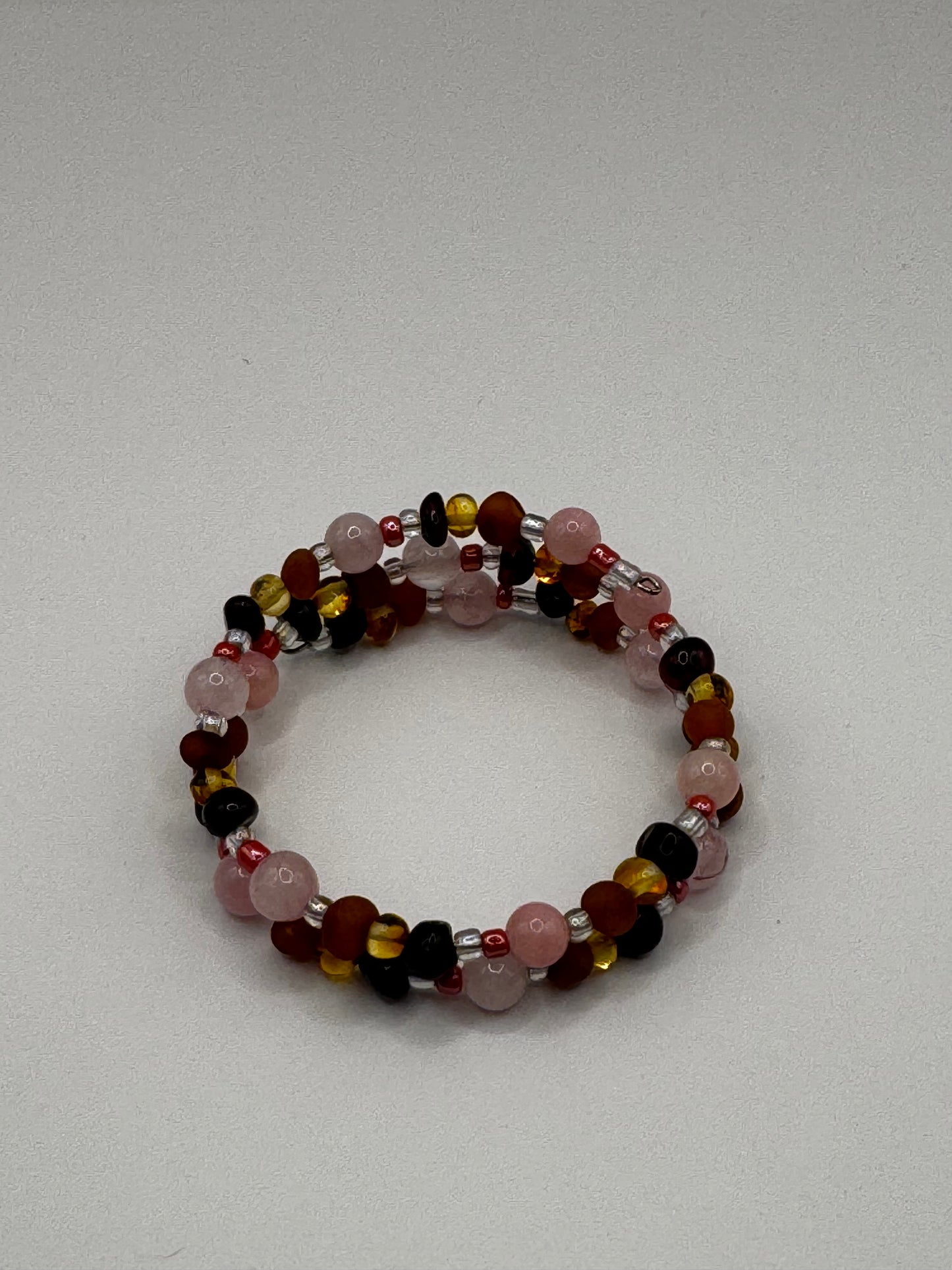 Children's Amber and Rose Quartz Bracelet