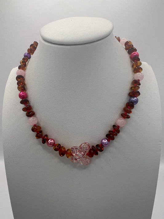 Amber/Natural Gemstones Baby Necklace