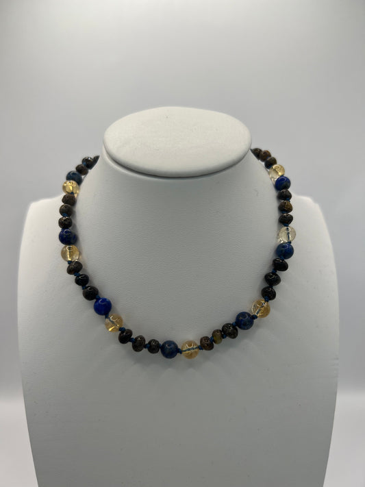 Amber/Natural Gemstones Baby Necklace