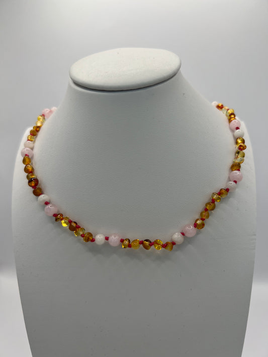 Amber/Natural Gemstones Baby Necklace