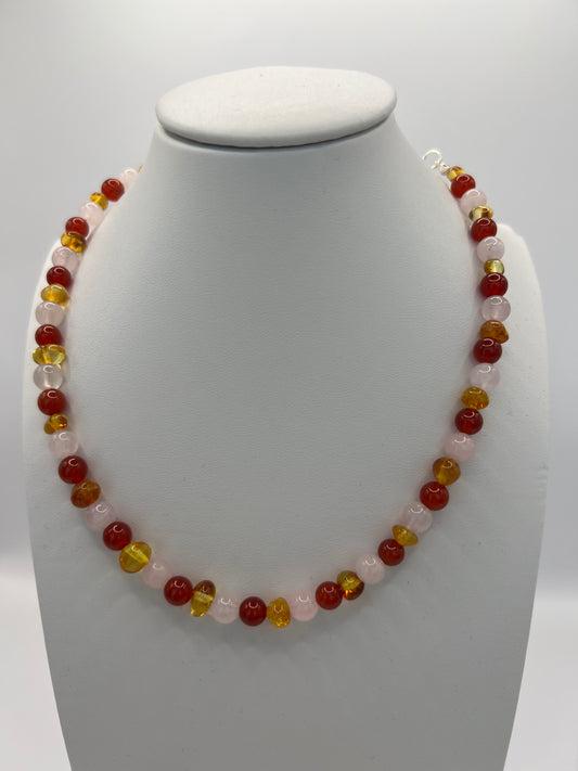 Amber/Natural Gemstones Baby Necklace