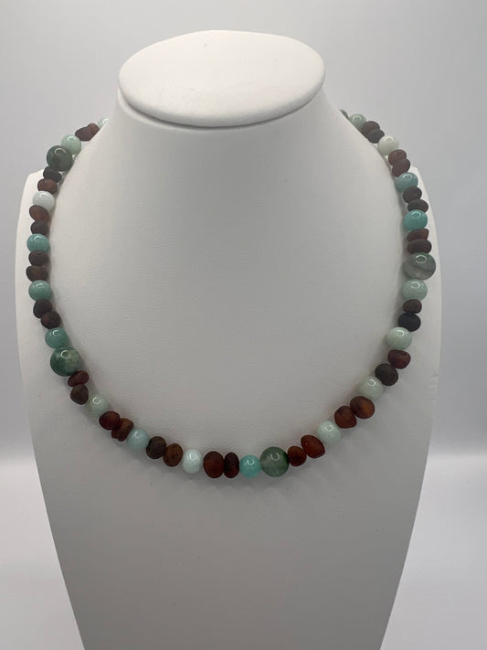Amber/Natural Gemstones Baby Necklace
