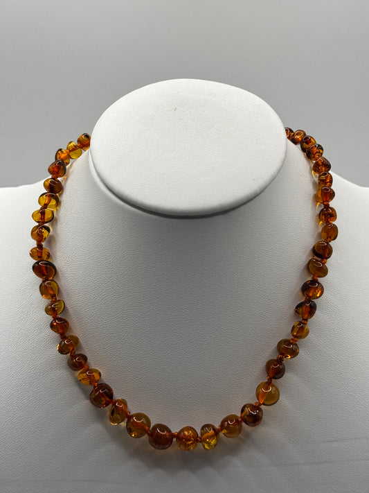 Amber Baby Polish Cognac Baroque Necklace