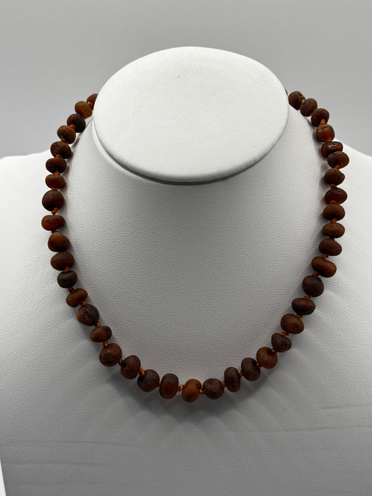 Amber Baby Raw Cognac Baroque Necklace
