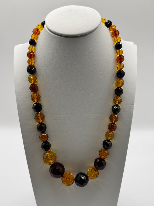 Amber Adults Polish Cherry/Honey/Cognac Faceted Necklace