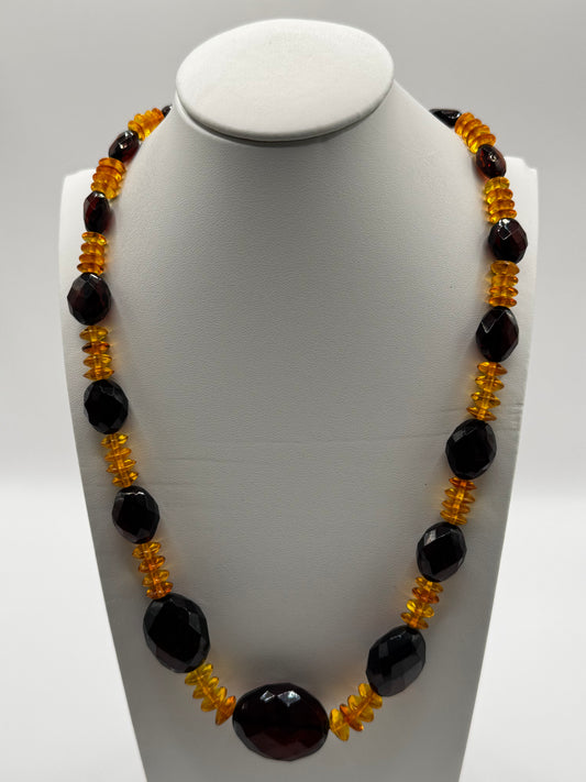 Amber Adults Polish Faceted Necklace