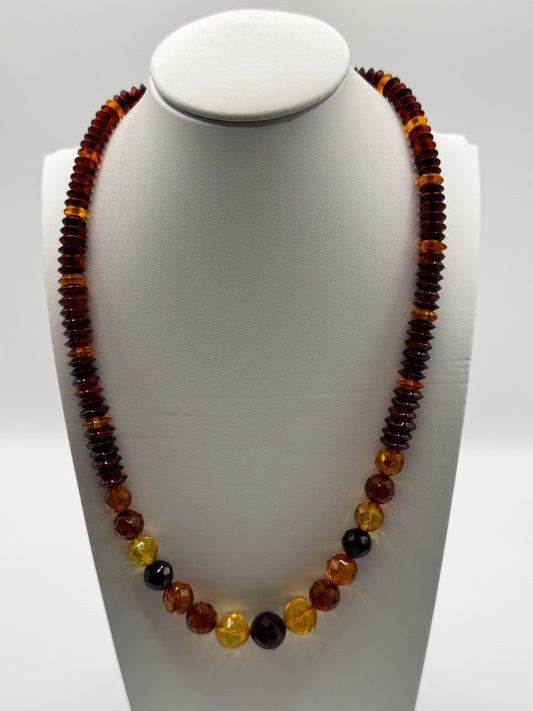 Amber Adults Polish Faceted Necklace