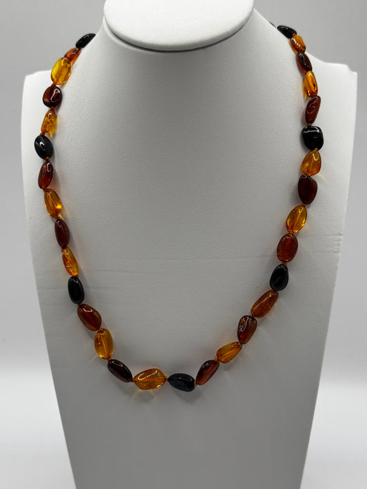 Amber Adults Polish Bean Necklace