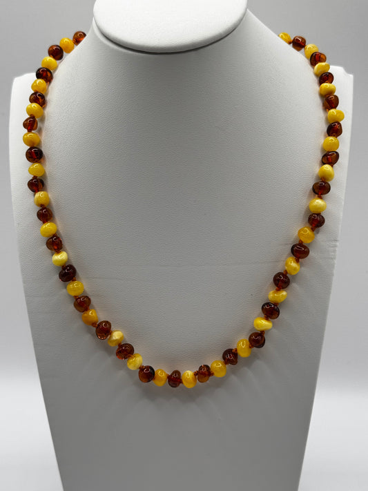 Amber Baby Polish Cognac/Milky Baroque Necklace