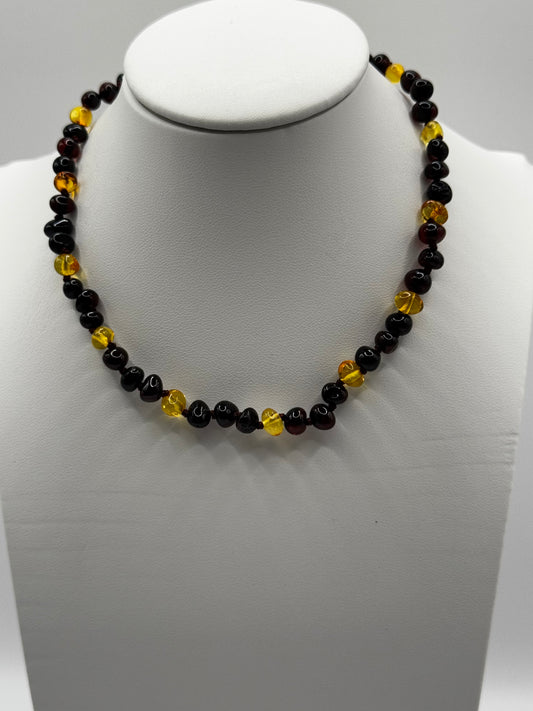 Amber Baby Polish Cherry/Lemon Baroque Necklace