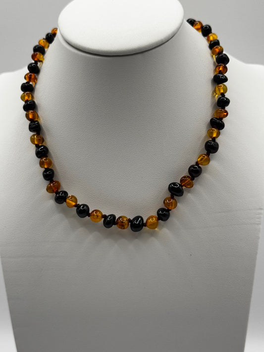 Amber Baby Polish Cherry/Cognac Baroque Necklace