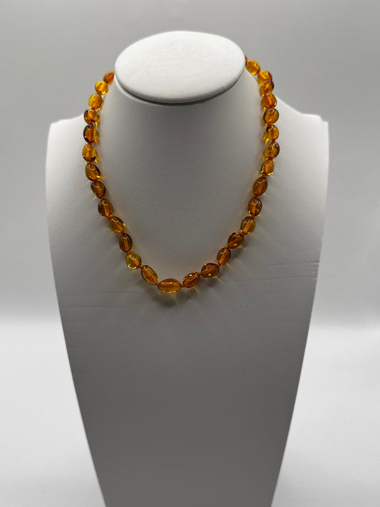 Amber Baby Polish Honey Bean Necklace