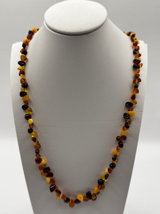 Amber Adults Polish Multi Half-Baroque Necklace