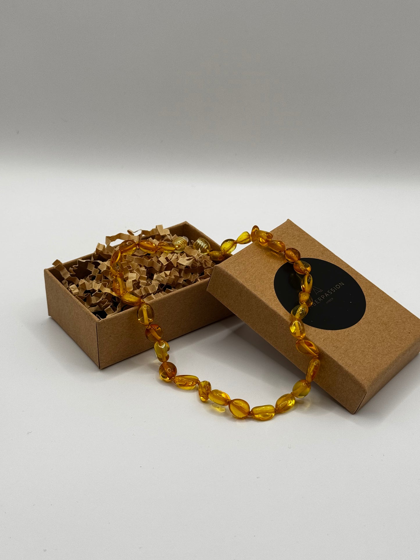 Amber Baby Polish Lemon Bean Necklace
