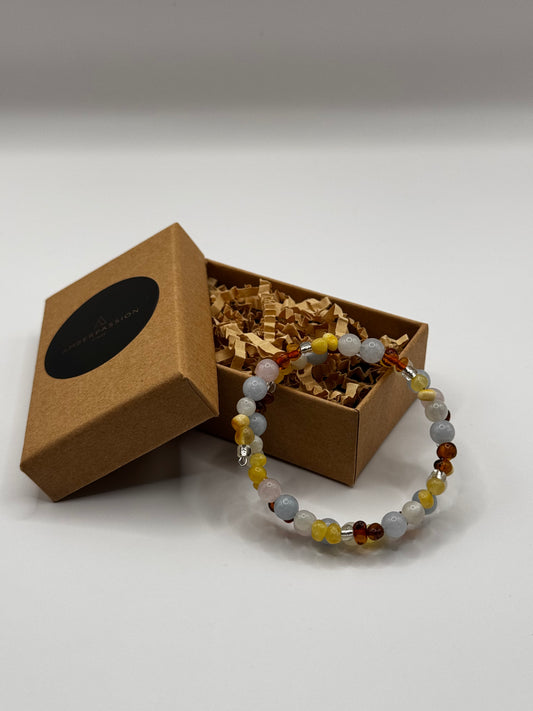 Children's Amber And Natural Stones Bracelet