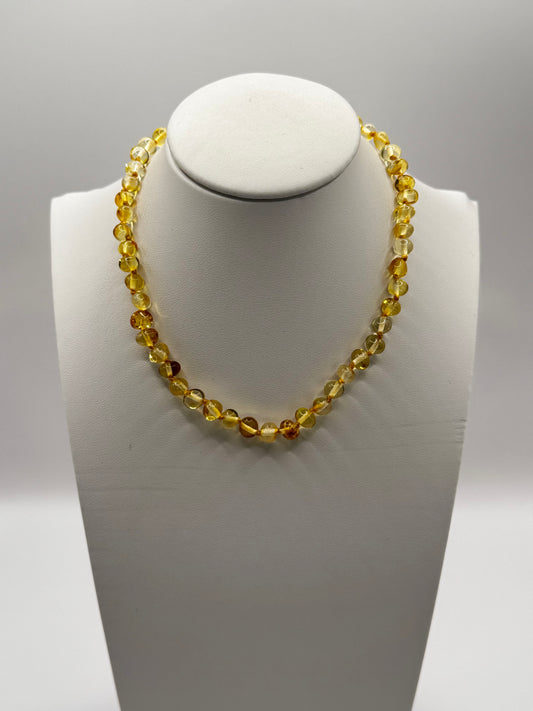 Amber Baby Polish Lemon Baroque Necklace