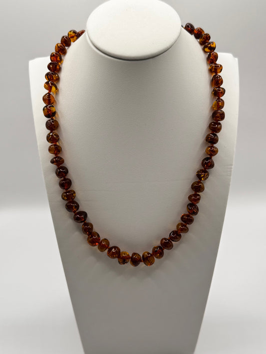 Amber Adults Polish Cognac Baroque Necklace