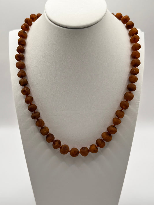 Amber Adults Raw Cognac Baroque Necklace